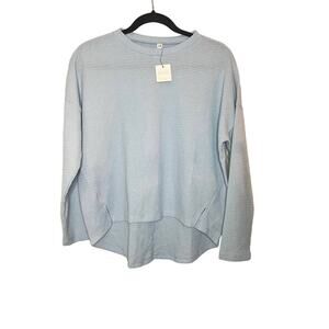 Cotton On Body blue waffle knit long sleeve high low boxy sleep top Size XS